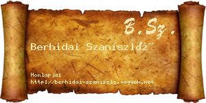Berhidai Szaniszló névjegykártya